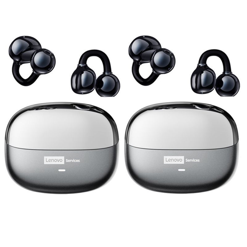 LENOVO - Set 2 Audífonos Lenovo Clip MAX LE06 TWS  Bluetooth 6.0 -Negro