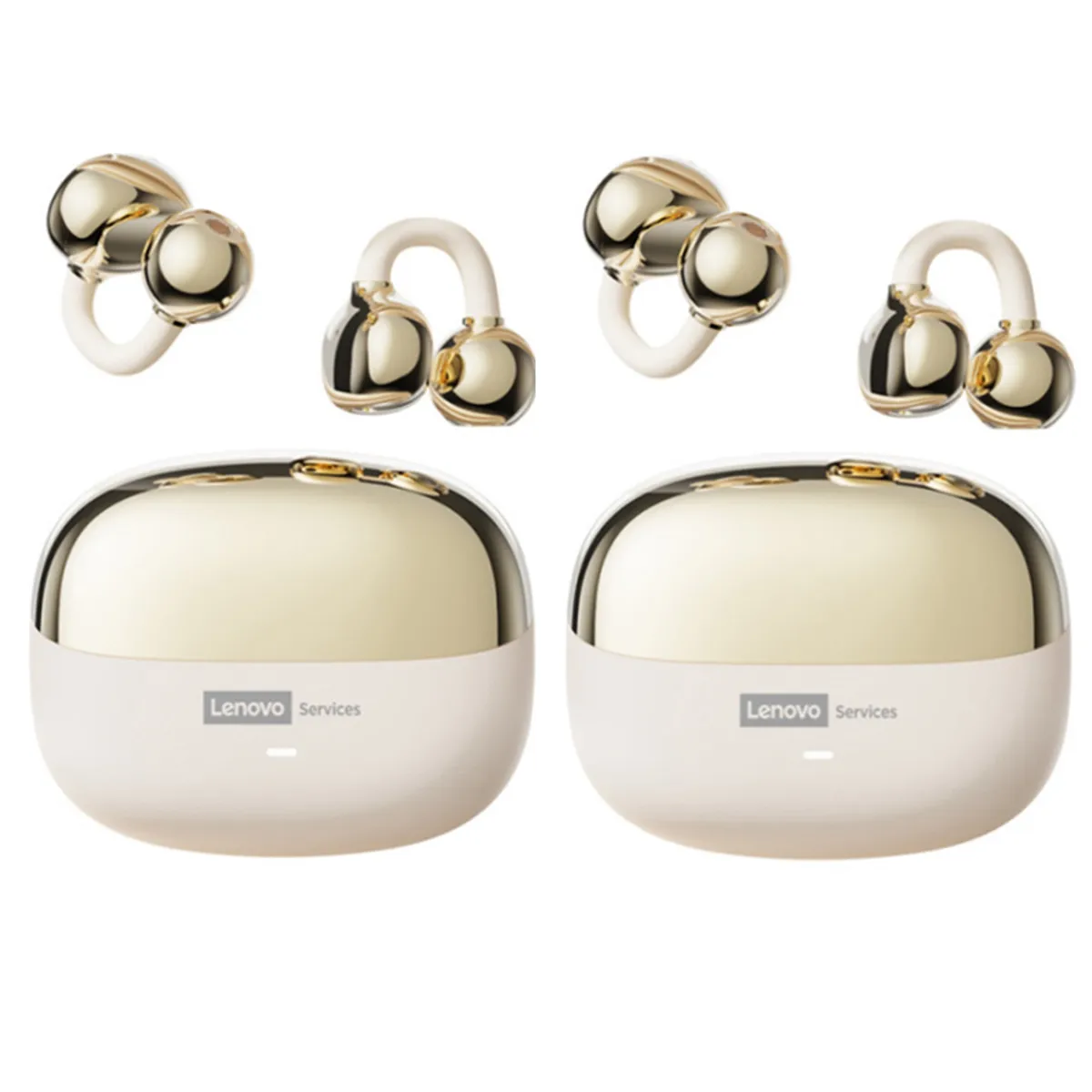 LENOVO - Set 2 Audífonos Lenovo Clip MAX LE06 TWS  Bluetooth 6.0 -Blanco