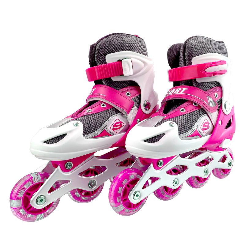 GENERICO - Patines Roller en Linea Niños Rosados Talla M