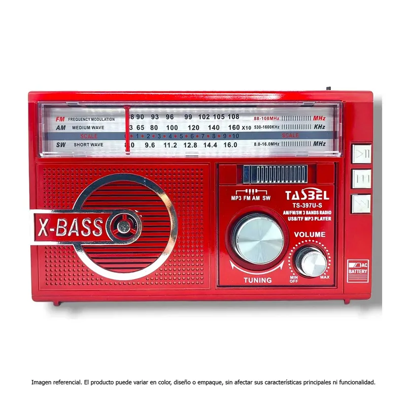 GENERICO - Radio AM-FM con linterna panel solar pilas y recargable a 220V