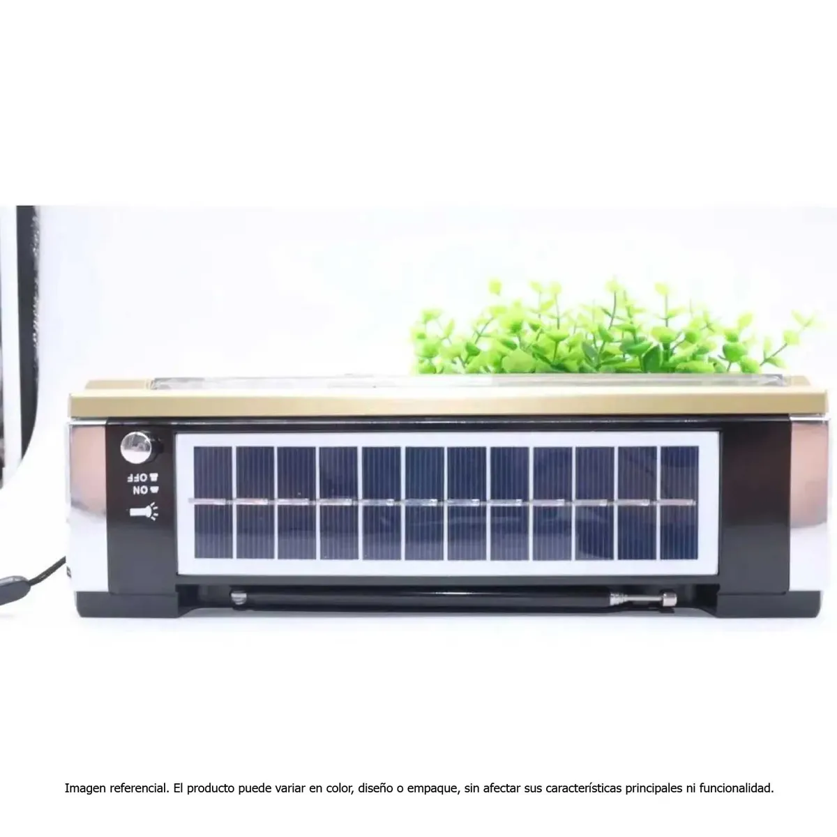 GENERICO - Radio AM-FM con linterna panel solar pilas y recargable a 220V