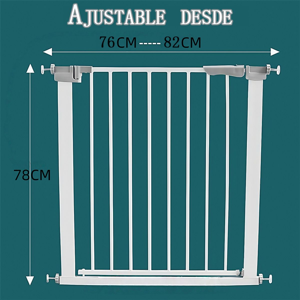 GENERICO - Reja Seguridad Escalera Puerta Ajustable Para Bebe Mascotas