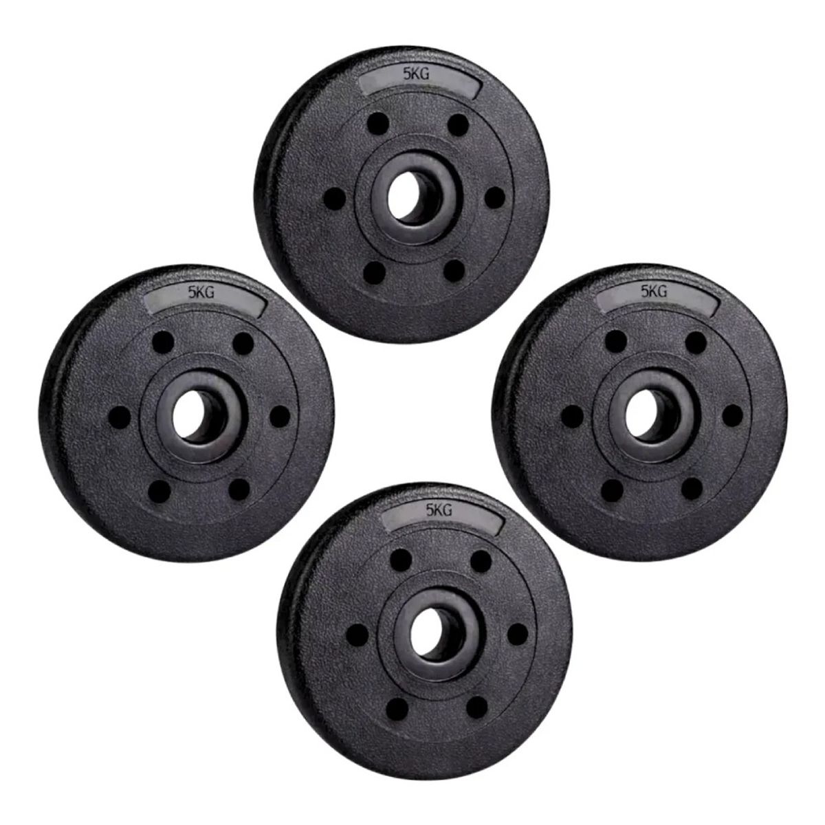 MUNDO MAGIA - Set 4 Discos 5kg Pvc Preolimpicos (20kg Total) Color Negro