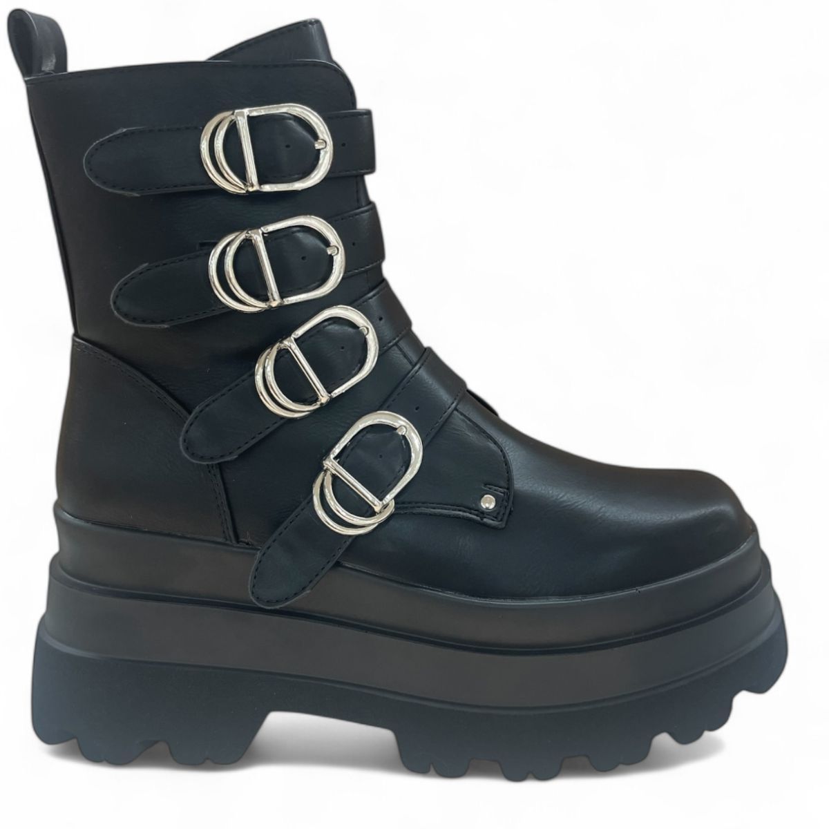 BOTELI - Botas Negras con Plataforma Mujer