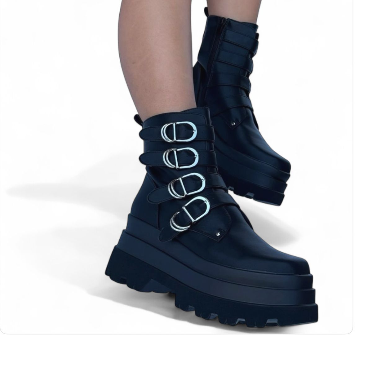 BOTELI - Botas Negras con Plataforma Mujer