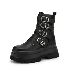 BOTELI - Botas Negras con Plataforma Mujer