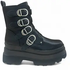 BOTELI - Botas Negras con Plataforma Mujer