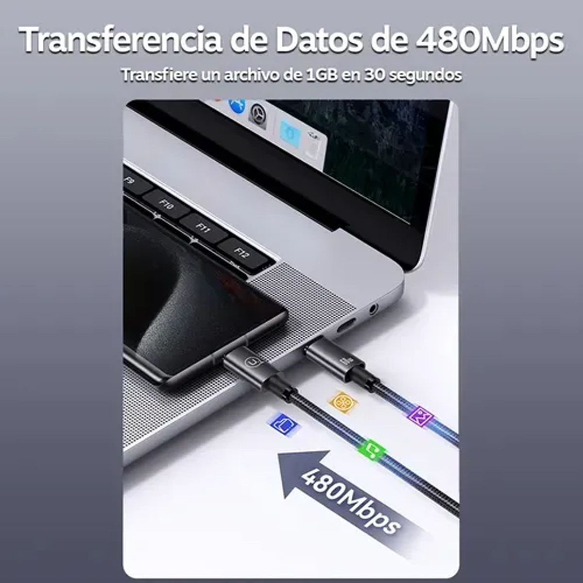 USAMS - Cable Carga Rapida Para iPhone Usb-c 30w 12m Usams