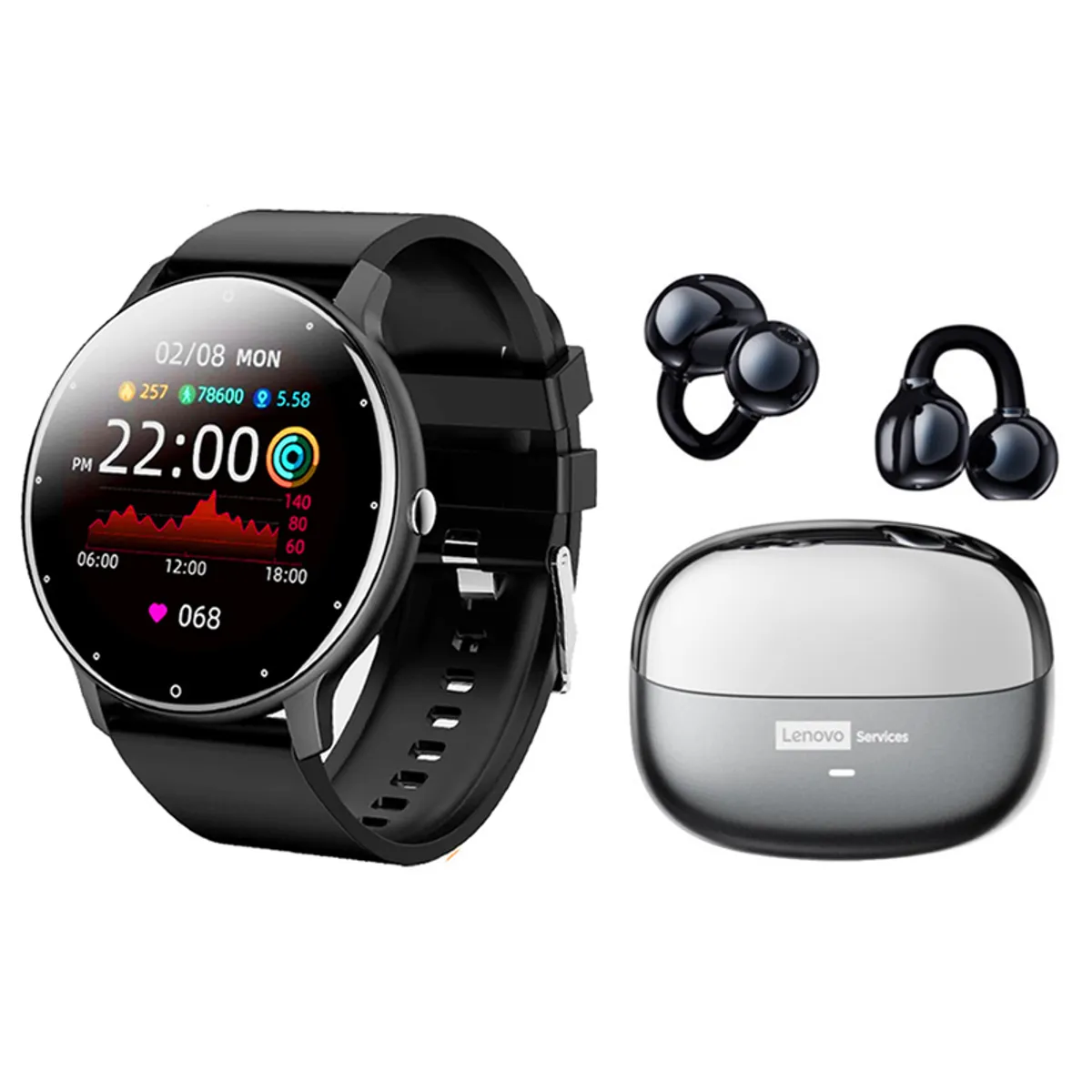 LENOVO - Audifonos Lenovo LE06 Bluetooth y Fit Pro reloj inteligente