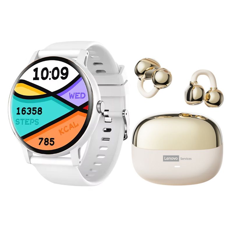 LENOVO - Audifonos Lenovo LE06 Blanco Bluetooth y Fit Pro reloj inteligente W
