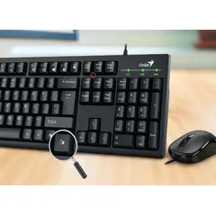 GENIUS - Set Teclado y Mouse Alámbrico PC y Laptop Usb