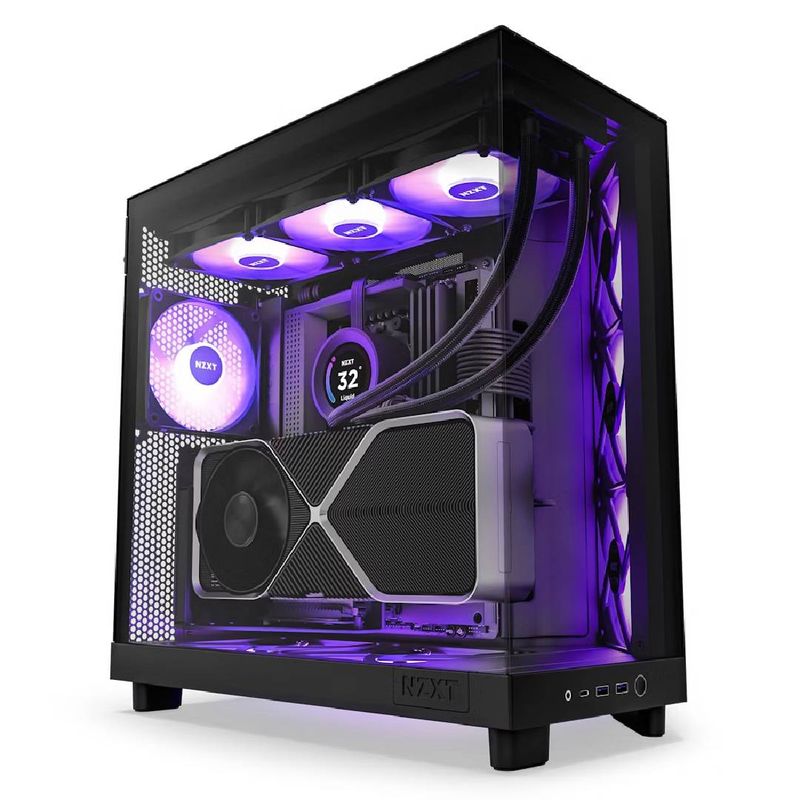 NZXT - Gabinete NZXT H6 Flow RGB ATX Dual-Chamber Negro