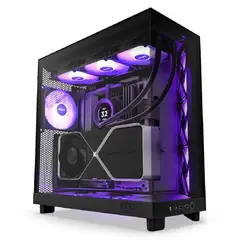 NZXT - Gabinete H6 Flow RGB ATX Dual-Chamber Negro