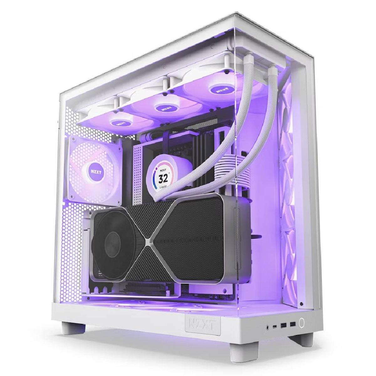 NZXT - Gabinete NZXT H6 Flow RGB ATX Dual-Chamber Blanco