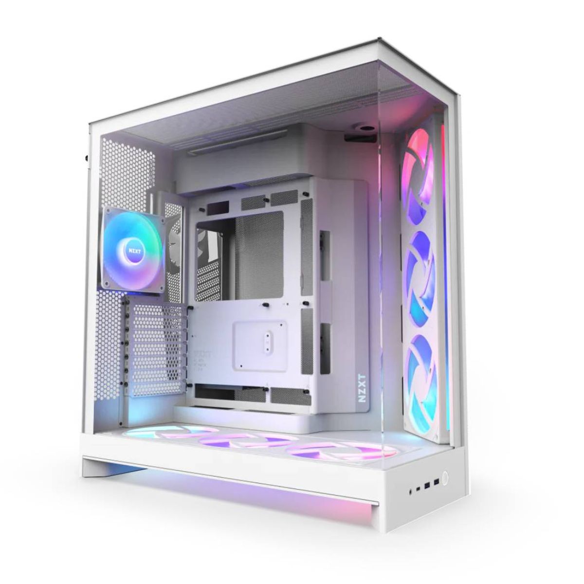 NZXT - Gabinete NZXT H9 Flow RGB+ 2025 con Fans RGB y Control White