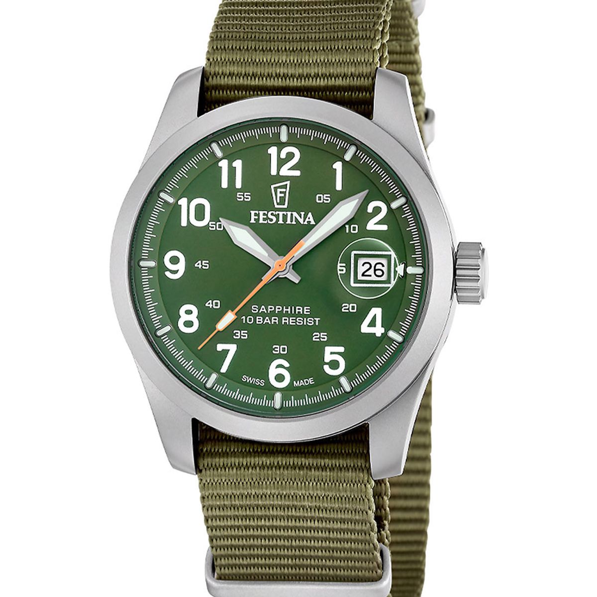FESTINA SWISS - Reloj F20082/2 Festina Swiss Verde Hombre Field Watches