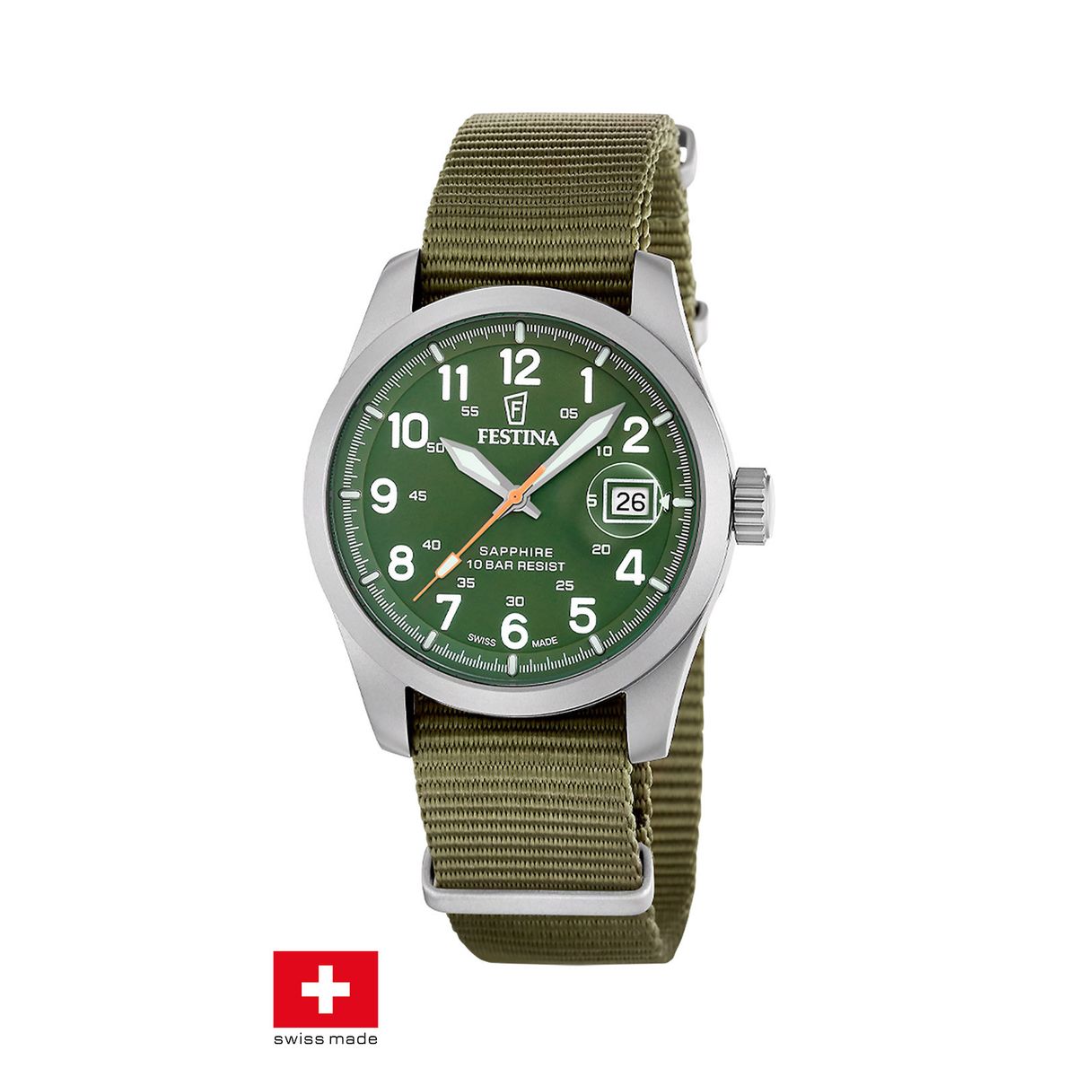 FESTINA SWISS - Reloj F20082/2 Festina Swiss Verde Hombre Field Watches