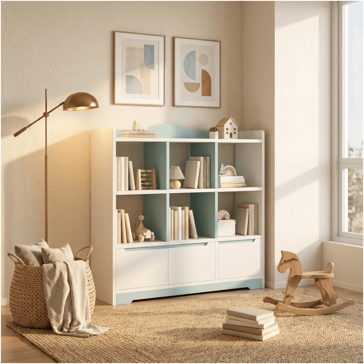 HOMER DESIGN - Organizador Niño Multiuso Living Escritorio Libros 100x118x24 con 3tira