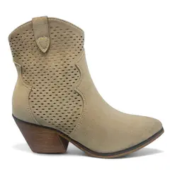 BOTELI - Botas Texanas Beige para Mujer