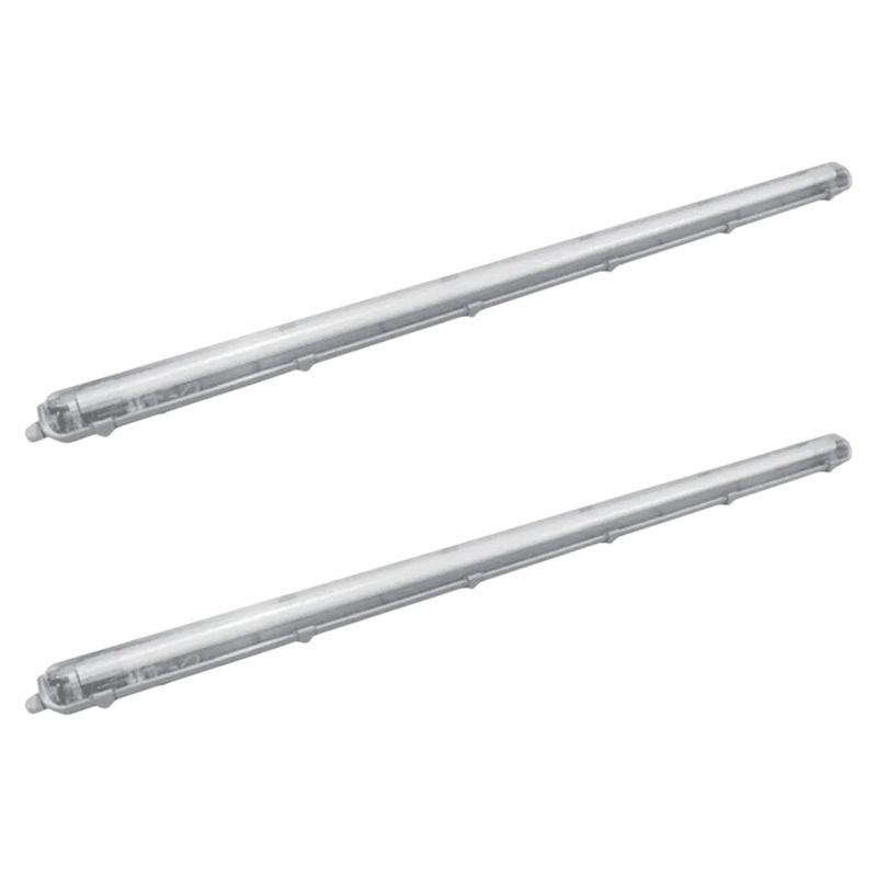 GENERICO - 2 Canoas Estanco 120cm para 1 Tubo IP65, No Incluye Tubo