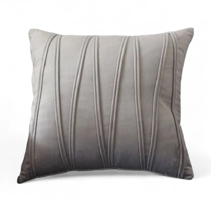 GENERICO - Set 2 Cojines + Fundas De Terciopelo ZigZag Medida 45x45cm Gris