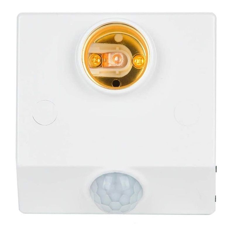 GENERICO - Sensor Movimiento PIR Soporte E27 220V Ajustable Blanco