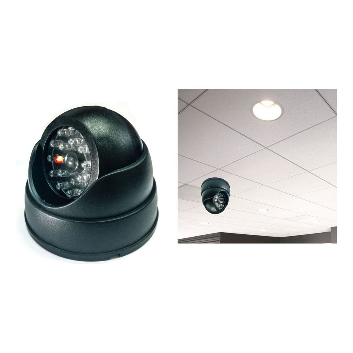 GENERICO - Pack 4 Cámara Vigilancia Falsa con Luz LED Intermitente