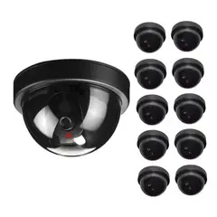 GENERICO - Pack 10 Cámara Falsa Vigilancia Domo Realista Sin Cable AA