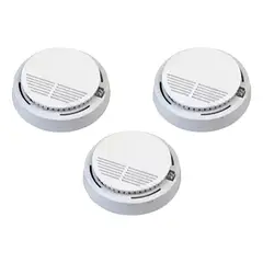 GENERICO - Pack 3 Detectores Humo Inalámbricos Batería 9V 85dB