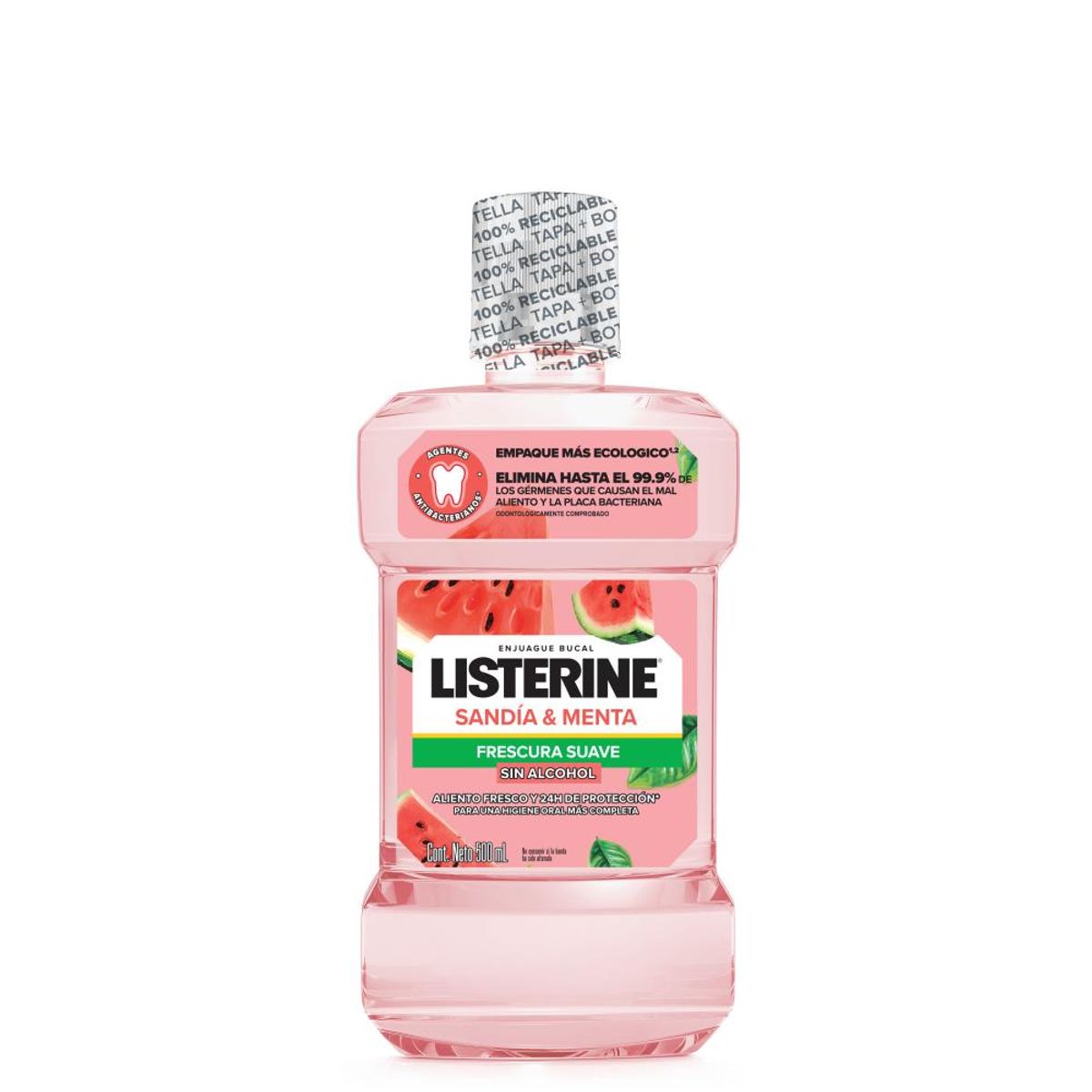 LISTERINE - Enjuague Bucal Listerine Sandia Frescura Suave Sin Alcohol x 500 ml