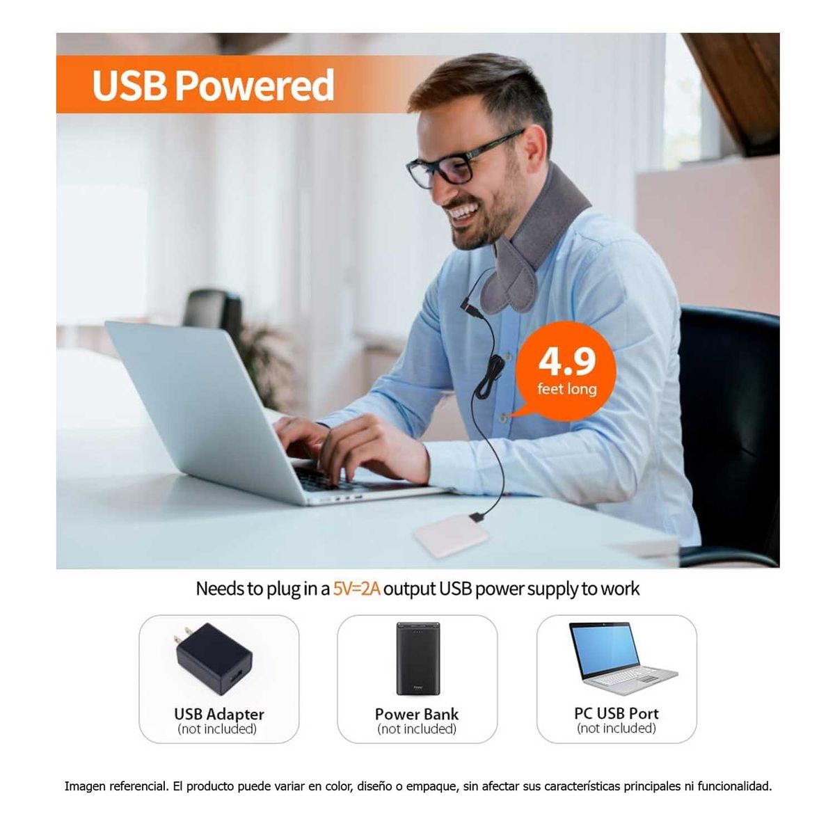 GENERICO - Masajeador de cuello con calor y masajeador 2 en 1