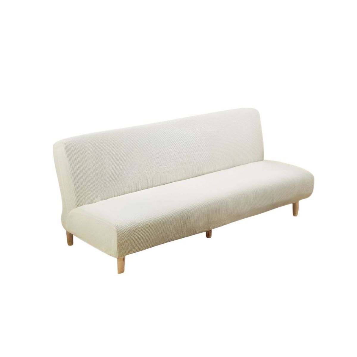 GENERICO - Funda Cubre Futon Cuadrille Tela Gruesa - Crema