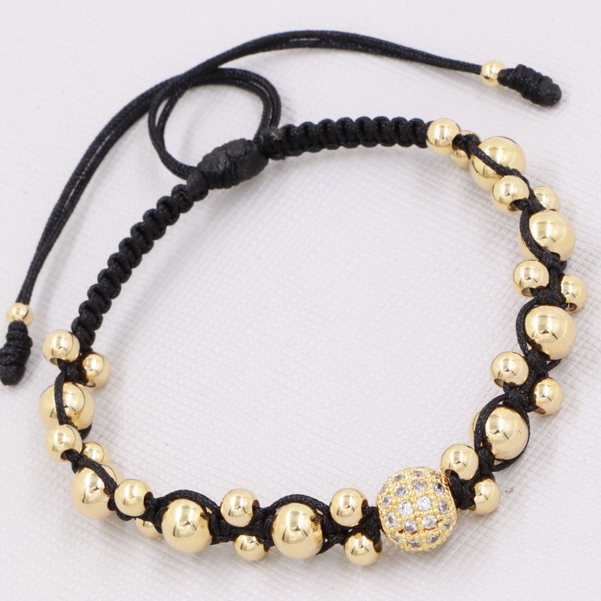 GENERICO - Brazalete Bola De Circonias Oro laminado 18K