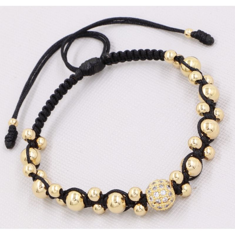 GENERICO - Brazalete Bola De Circonias Oro laminado 18K