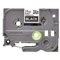 Cinta rotuladora TZE-335 texto blanco sobre negro 12mm x 8mts