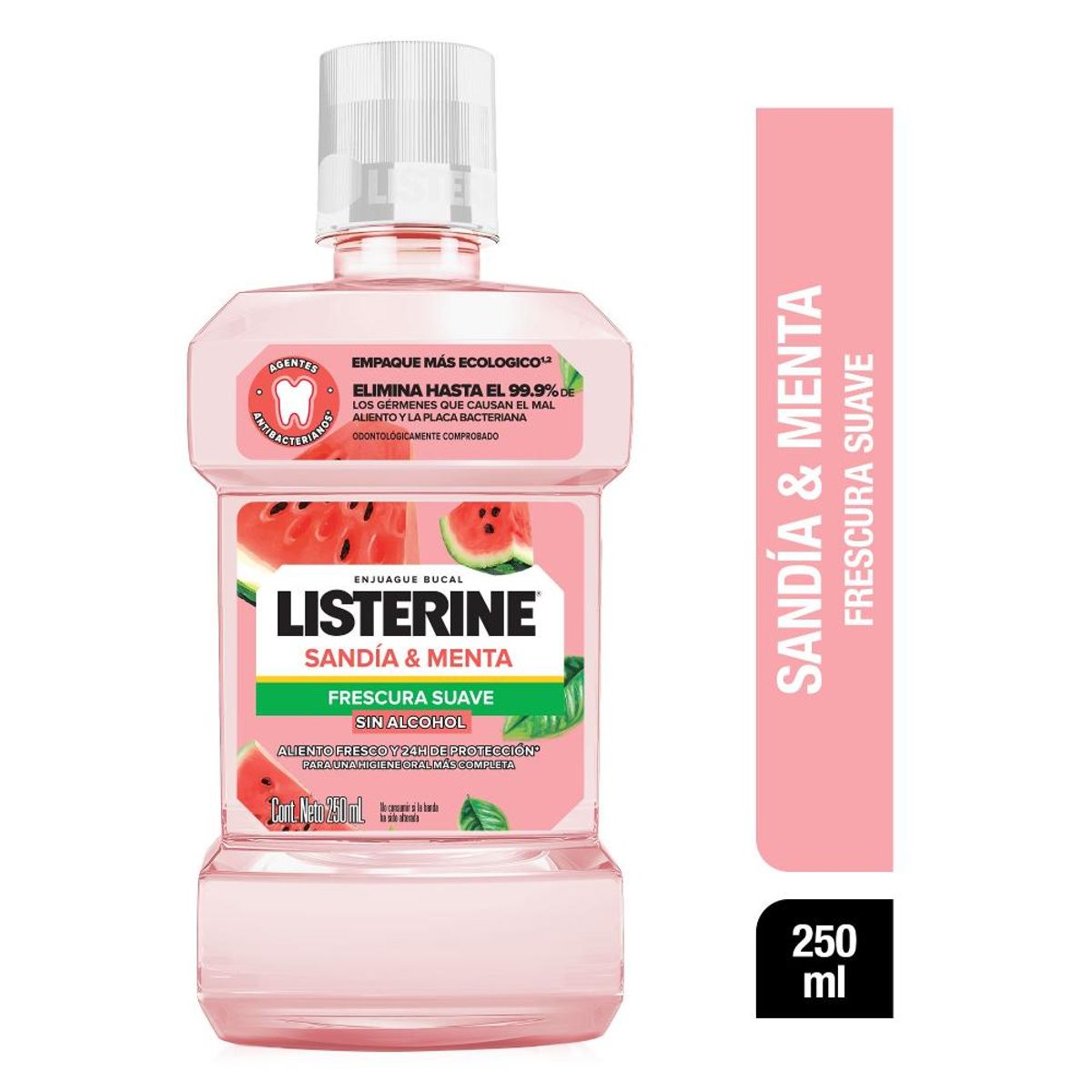 LISTERINE - Enjuague Bucal Listerine Sandia Frescura Suave Sin Alcohol x 250 ml