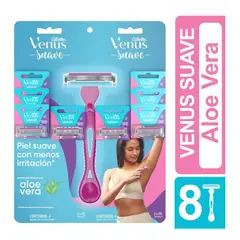 GILLETTE - Pack X8 Maquina De Afeitar Venus Suave Aloe Vera