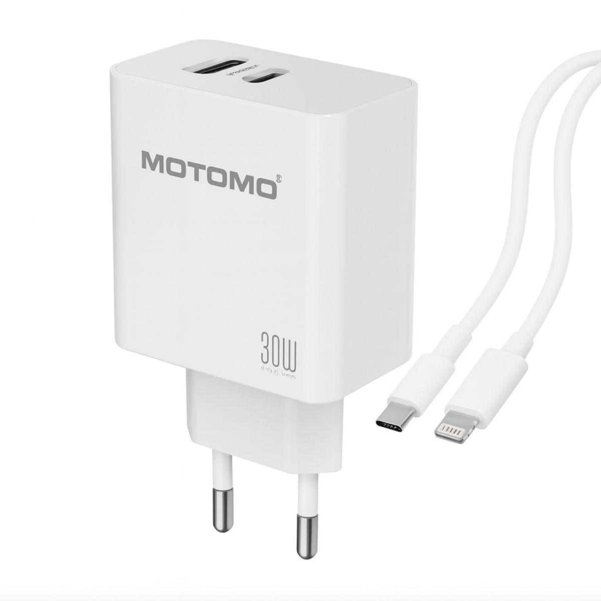 MOTOMO - Motomo CR-25 Cargador de Pared 20W Power Delivery con Cable USB-C