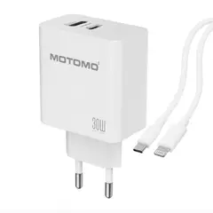 MOTOMO - CR-25 Cargador de Pared 20W Power Delivery con Cable USB-C