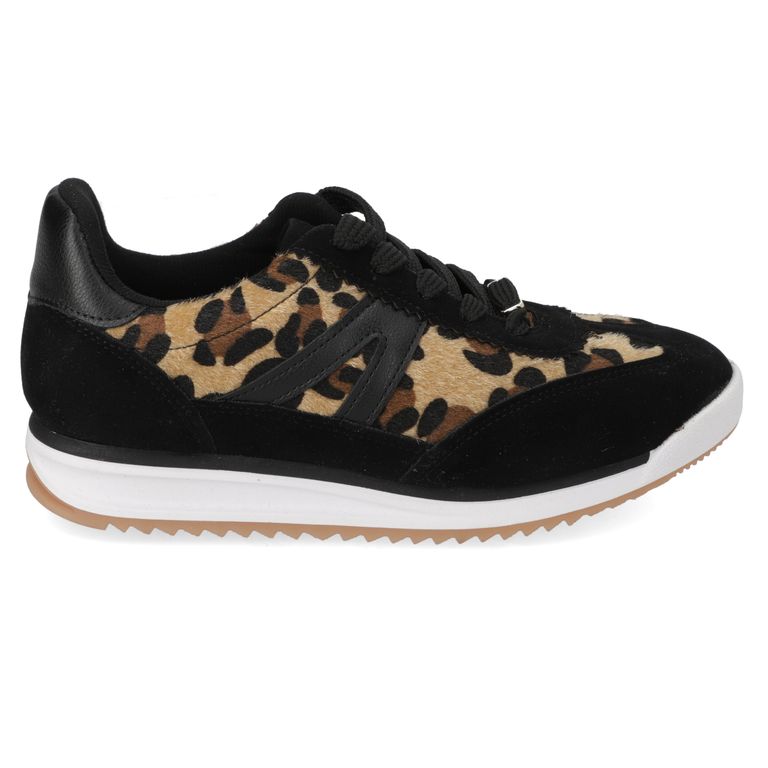 Zapatillas Casuales Negras Animal Print Vizzano