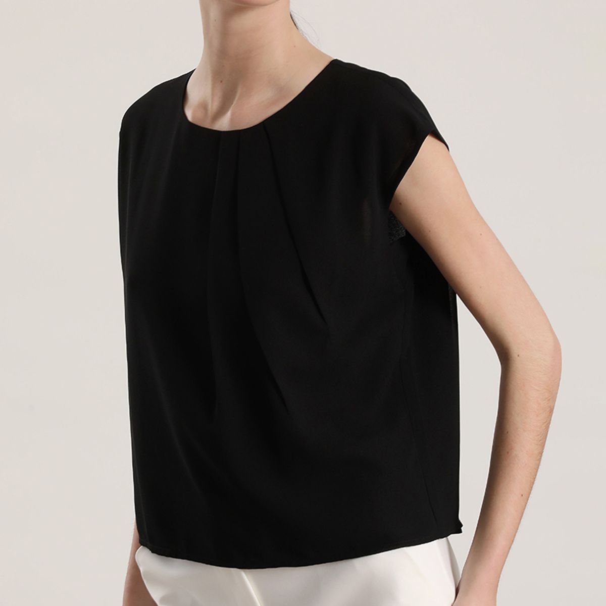 LIOLA - Top gasa Liola mujer negro