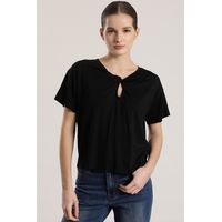Polera escote nudo mujer negro