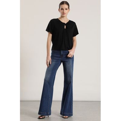 Imagen 2 del producto Polera escote nudo mujer negro