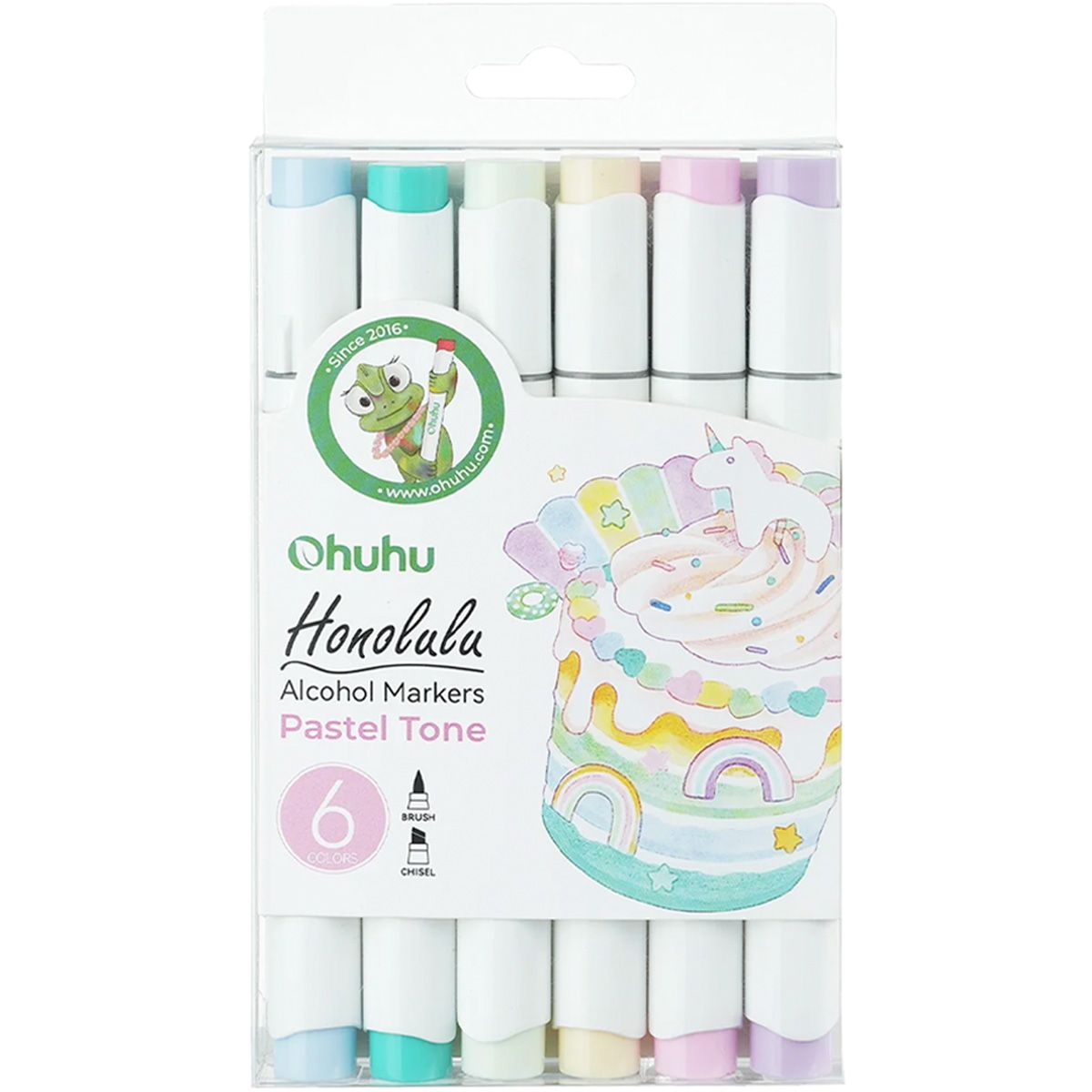OHUHU - Marcadores al Alcohol Ohuhu Honolulu 6 Colores Pastel