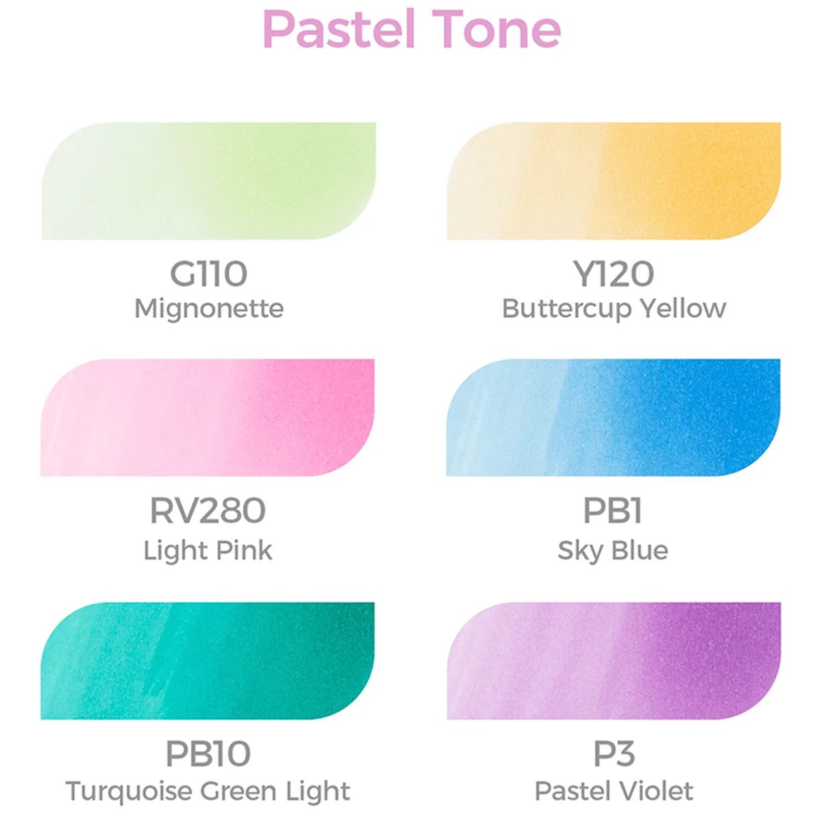 OHUHU - Marcadores al Alcohol Ohuhu Honolulu 6 Colores Pastel