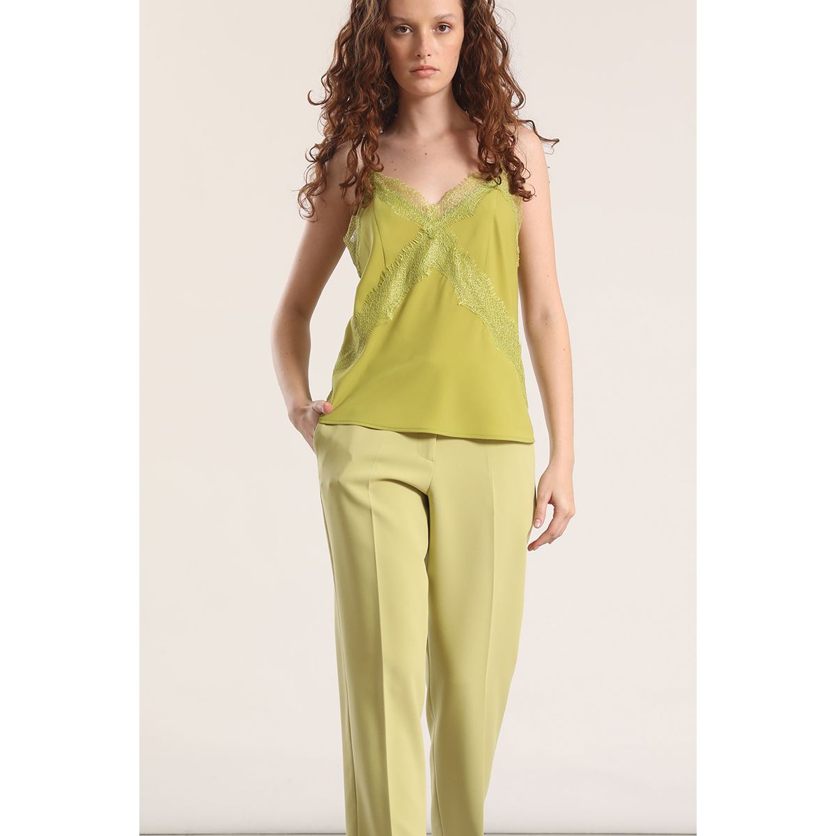 LIOLA - Top lencero Liola mujer verde