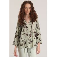 Blusa estampado floral mujer verde