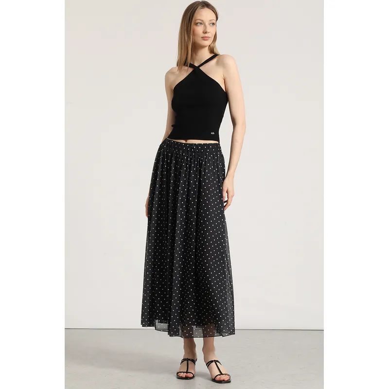 LIOLA - Falda midi estampado Liola mujer negro