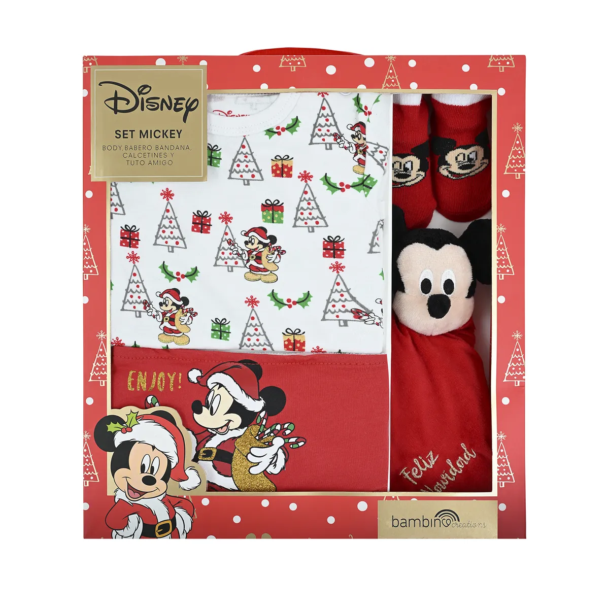 BAMBINO - Set 4 Piezas Navidad Mickey Dulces Niño Bambino