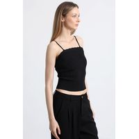 Top con tirantes mujer negro